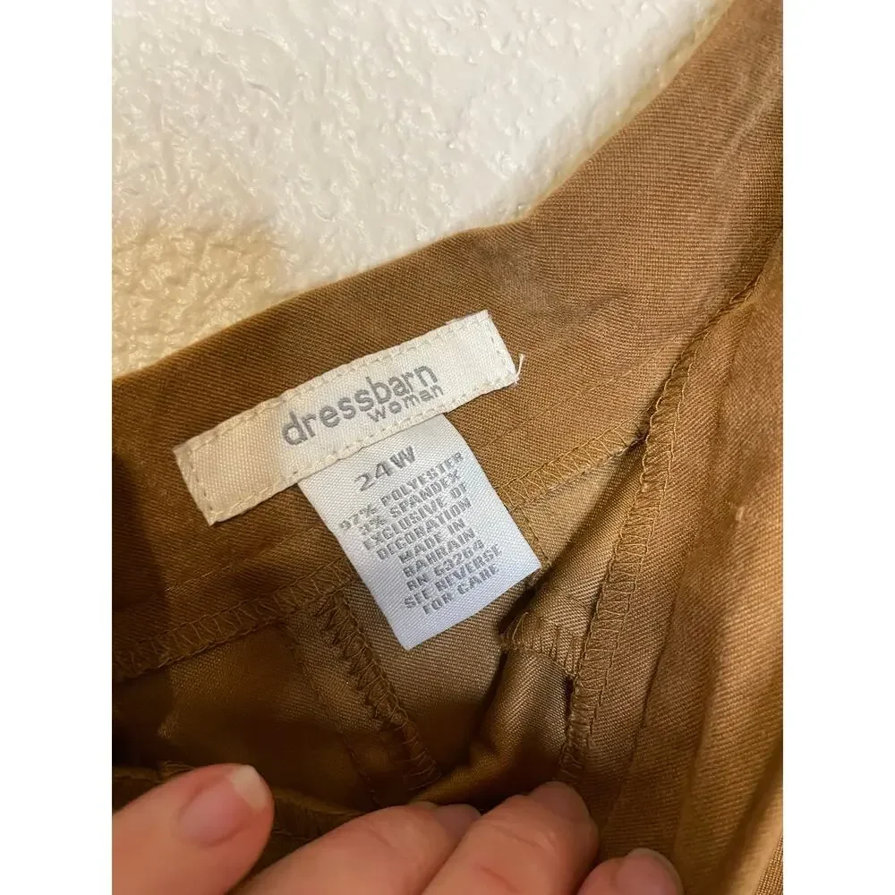 Dress Barn Western Wear Faux Suede Light Brown Midi Flare Skirt Size 24w - Picture 5 of 12